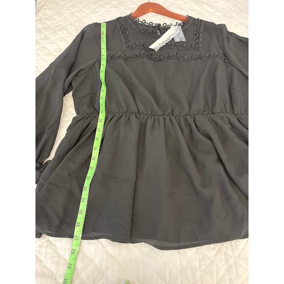 NWT Bloomchic Plus 18-20  Babydoll Blouse Eyelet details - Picture 6 of 7